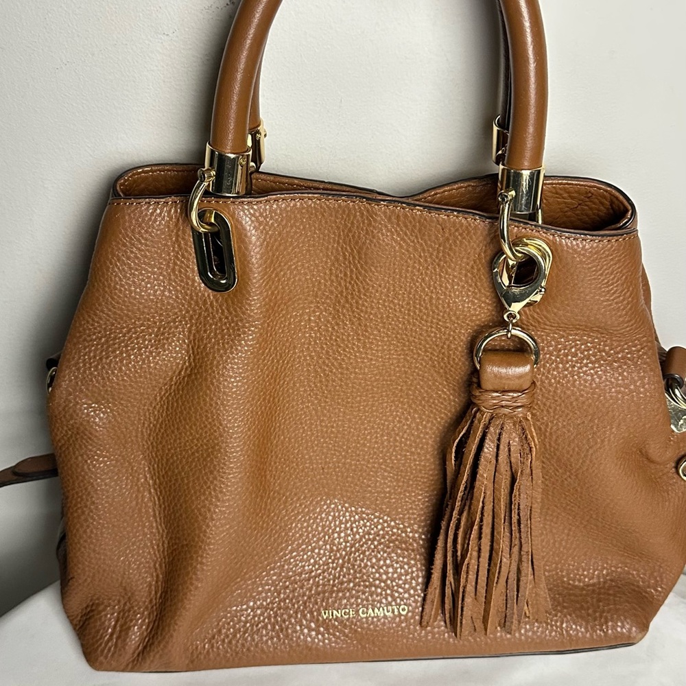 Vince Camuto Gold and Brown Satchel Bag
